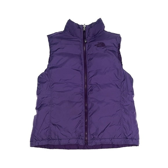 The North Face Girls Medium Purple Reversible Down Puffer Vest (flawed, as is) - Picture 4 of 14
